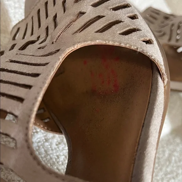 Franco Sarto taupe Cutout Block Heels - Picture 7 of 8